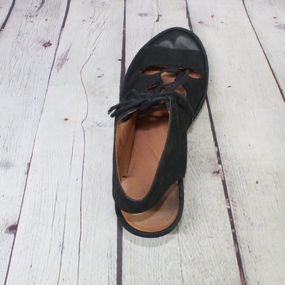 Clarks Clarene Grace Black Leather Cage Wedge Sandals Size 8.5 M - Picture 6 of 9